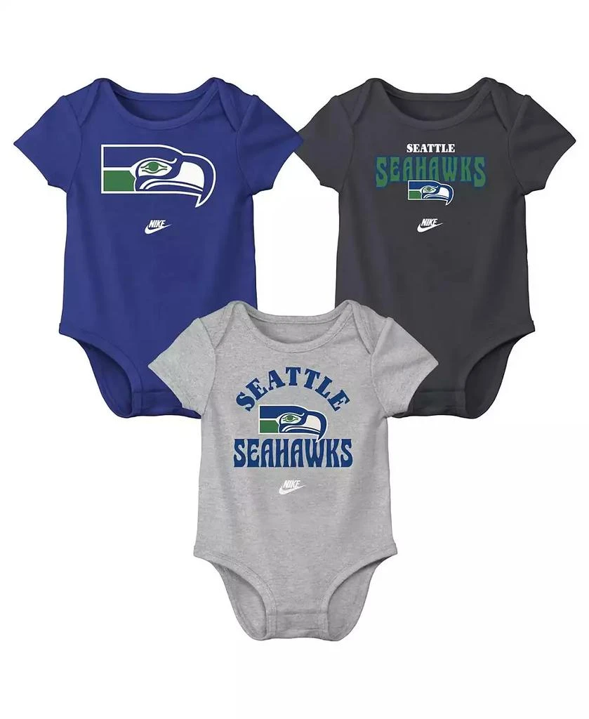 NIKE Baby Boys and Girls Seattle Seahawks Rewind 3-Pack Bodysuit 1