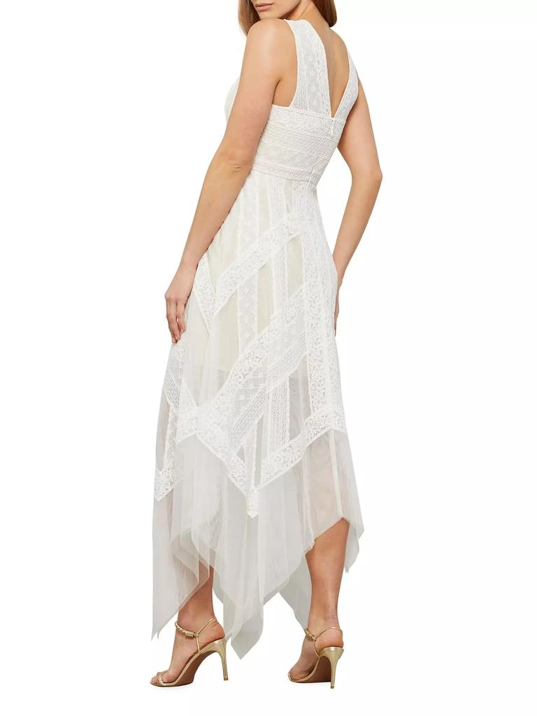 BCBG Andi Asymmetric Lace &amp; Tulle Maxi Dress 5