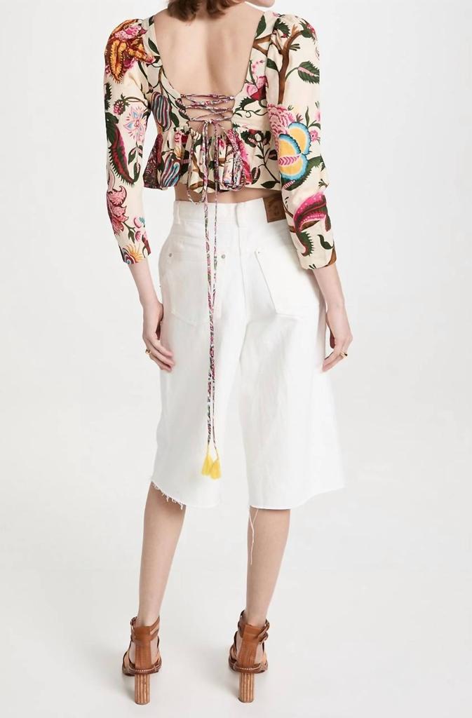 Alix of Bohemia Lila Canary Peplum Top In Paradise Print
