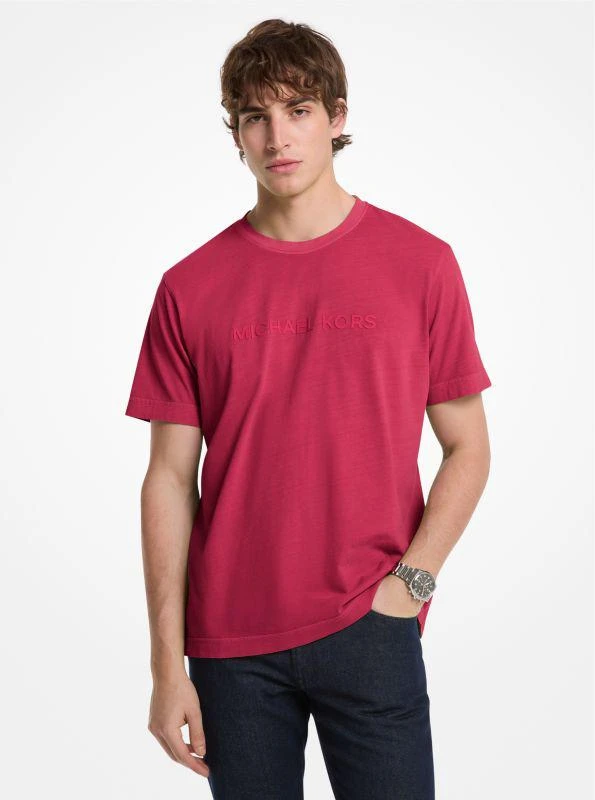 Michael Kors Logo Garment-Dyed Cotton T-Shirt 1