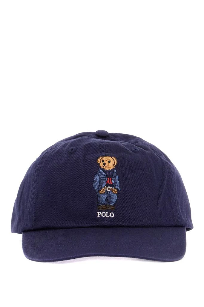 Ralph Lauren navy blue cotton hat with bear embroidery 1