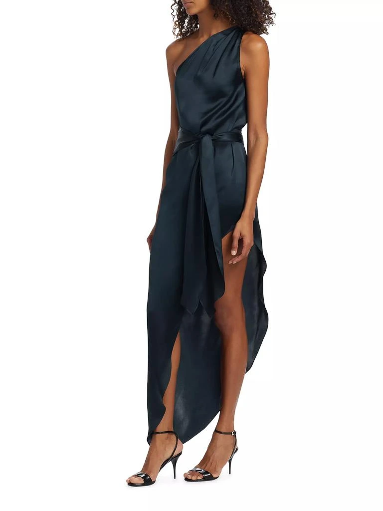 Amanda Uprichard Palmira Silk One-Shoulder Maxi Dress 4