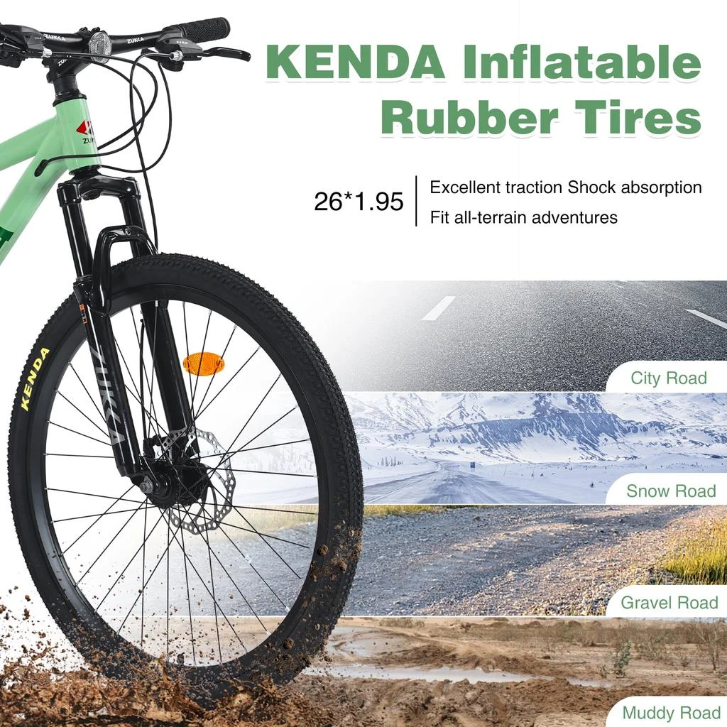 Streamdale Furniture Streamdale Mountain Bike for Men and Women 26 inch 24 Speed Suspension Fork KENDA Tires 3