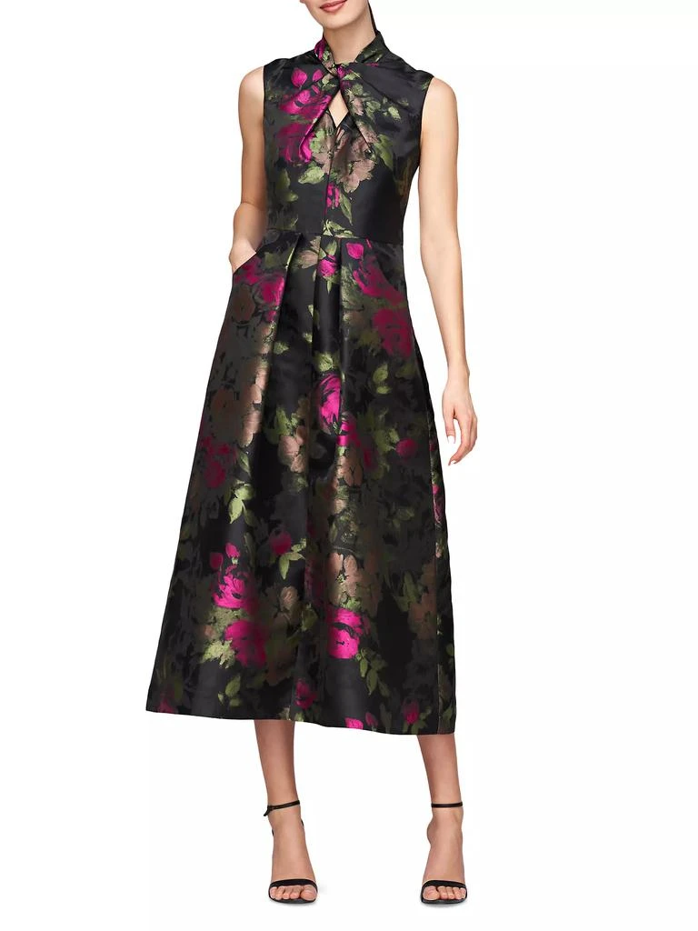 Kay Unger Rosemarie Floral Jacquard Cocktail Dress 3