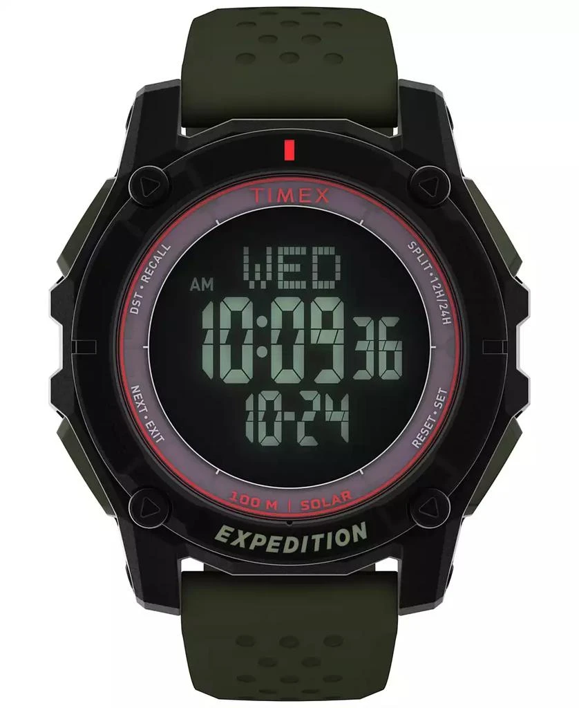 Timex Men's Chronograph Green Silicone Watch, 49mm 1