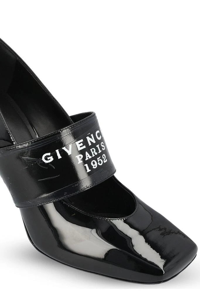 Givenchy Givenchy Paris Logo Printed 1952 Square-Toe Pumps 4