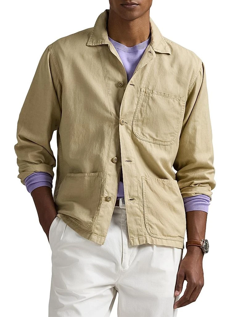 Ralph Lauren Logo-Embroidered Linen-Cotton Overshirt 3