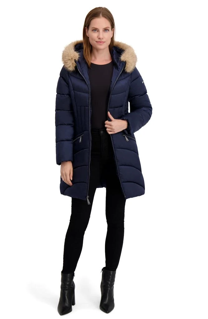 Laundry by Shelli Segal Puffer Jacket with Faux Fur Trim Hood 5