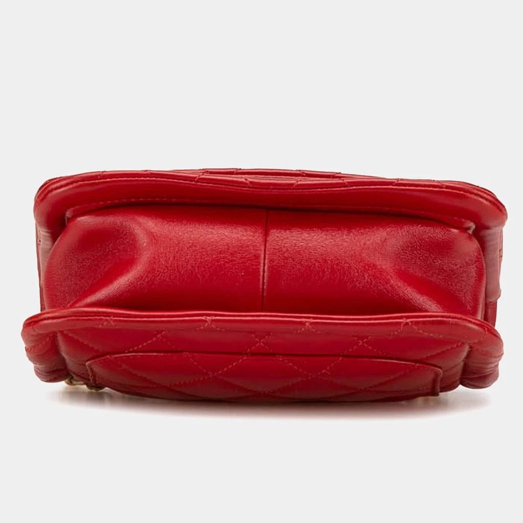 Chanel Chanel Red Lambskin Mini Quilted Soft Square Flap Shoulder Bag 11
