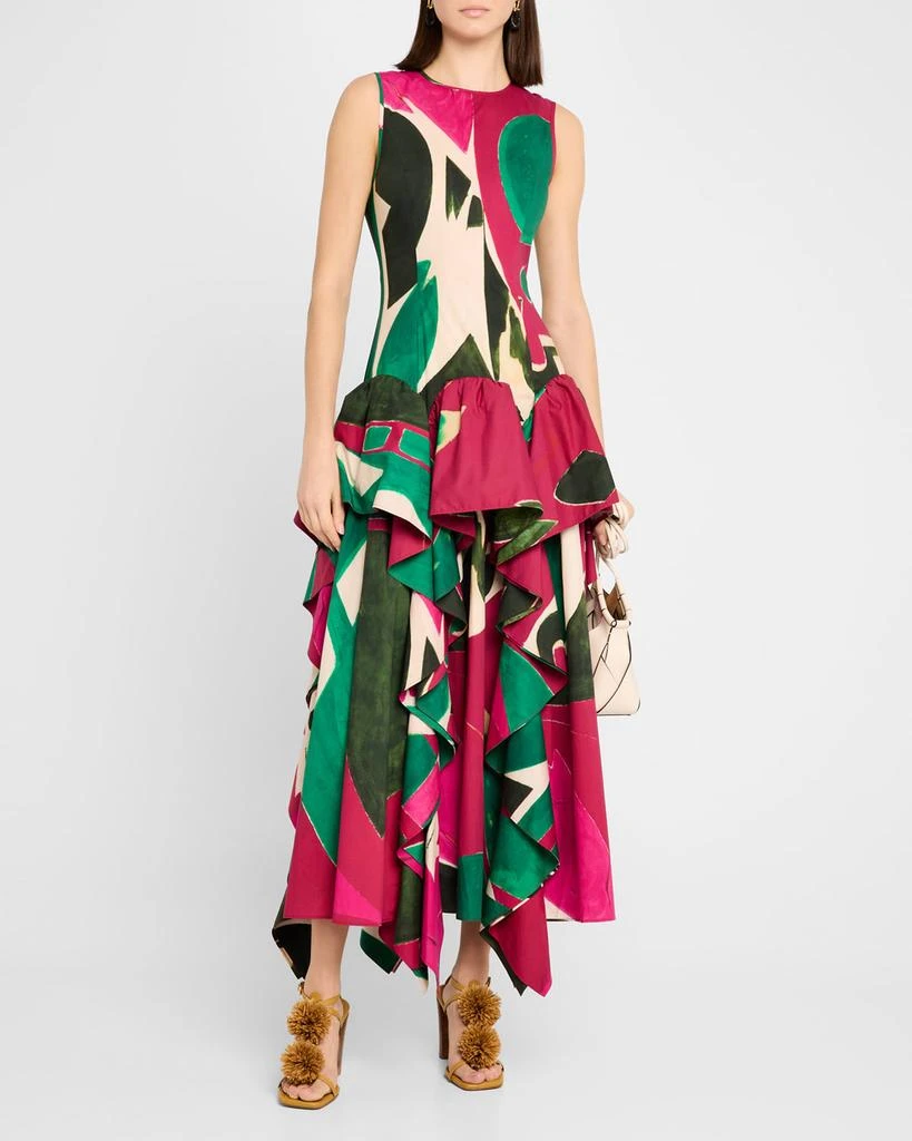 Ulla Johnson UJ x Lee Krasner Mural Sleeveless Ruffle Dress 4
