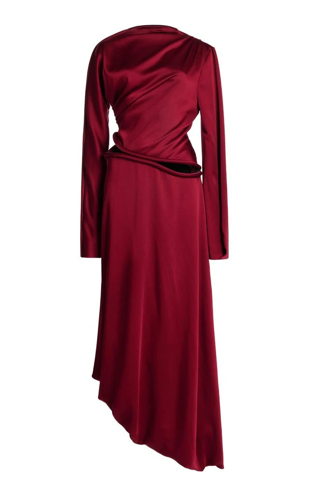 Victoria Beckham Victoria Beckham - Satin Cut-Out Tube Midi Dress - Red - UK 8 - Moda Operandi 1