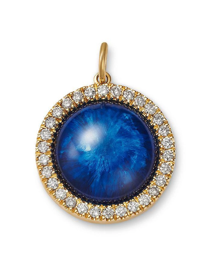 Ileana Makri 18K Yellow Gold Evil Eye Hand Painted Quartz
Champagne Diamond Pendant