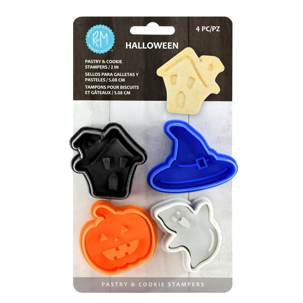 R&M International 4 Piece Halloween Cookie Stamper Set, 2.75-Inch 2