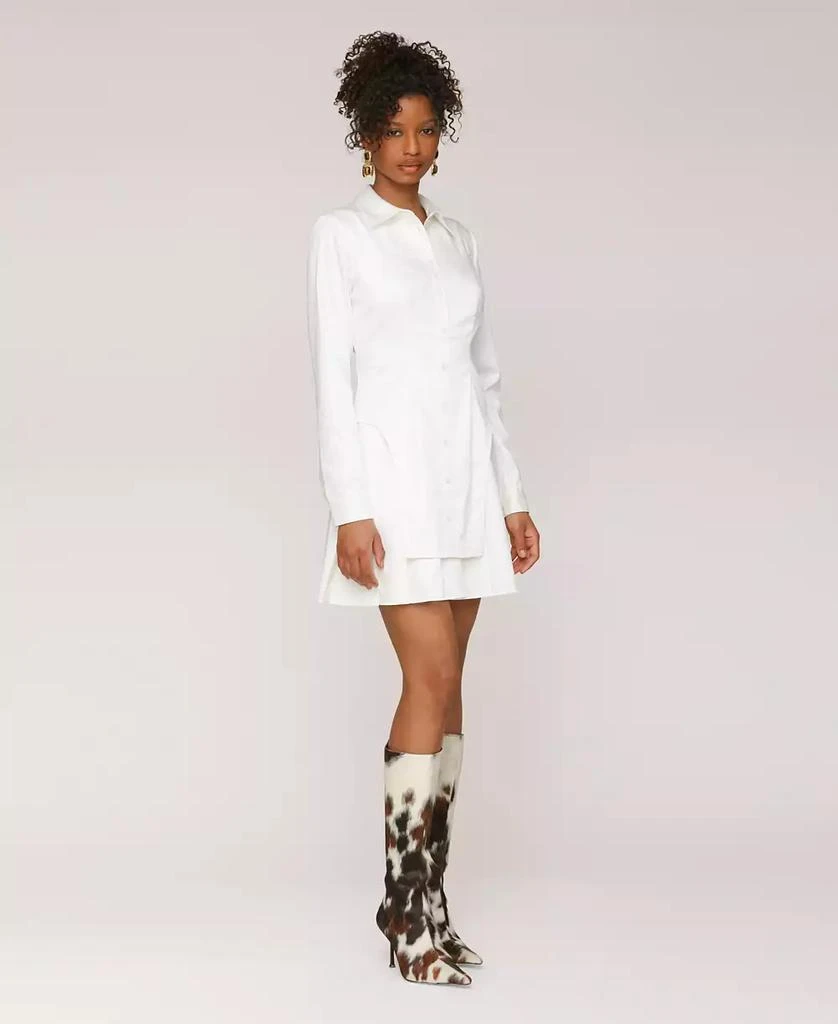 Avec Les Filles Women's Collared Long-Sleeve Short Shirtdress 5