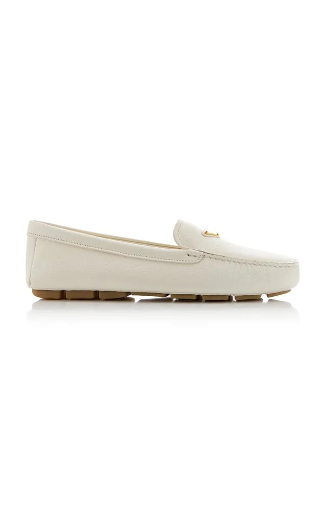 Prada Prada - Leather Driving Loafers - White - IT 40 - Moda Operandi 1