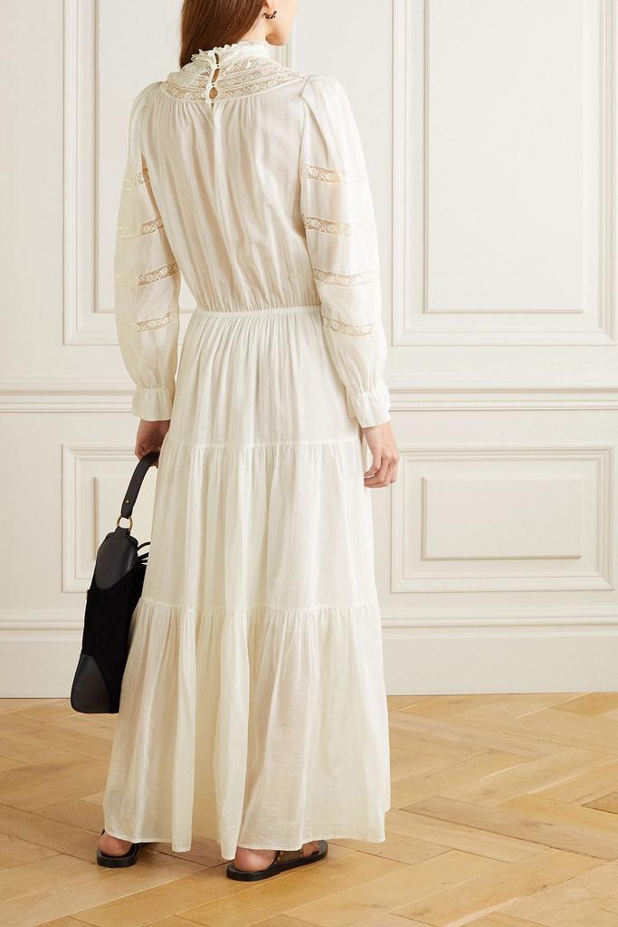 Isabel Marant Gracie lace-trimmed tiered cotton and silk