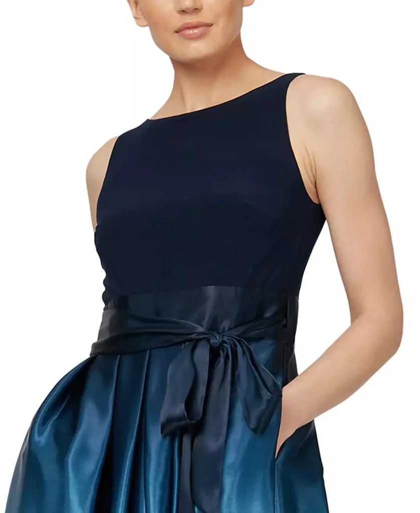 SL Fashions Ombré Satin Bow Sash Gown 3