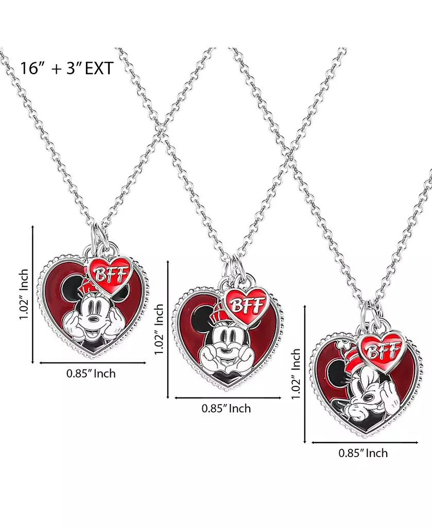 Disney Mickey & Minnie Mouse Heart Necklace Set of 3 5