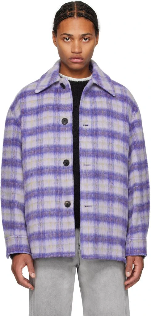 Solid Homme Purple Check Overshirt 1