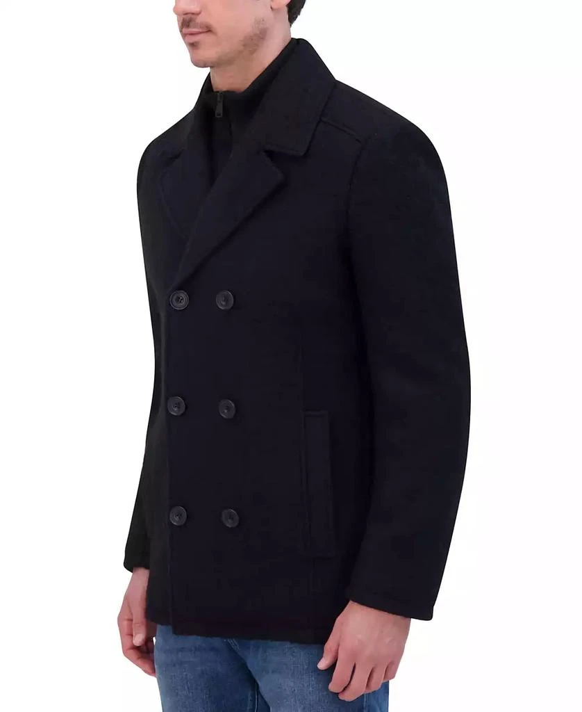 Kenneth Cole Men's Boucle Double Breasted Peacoat 3