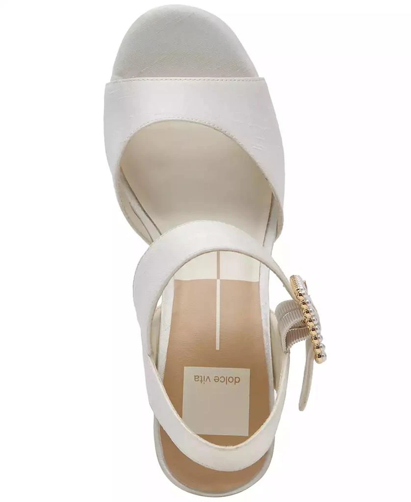 Dolce Vita Women's Bobby Pearls Ankle-Strap Two-Piece Platform Sandals 4