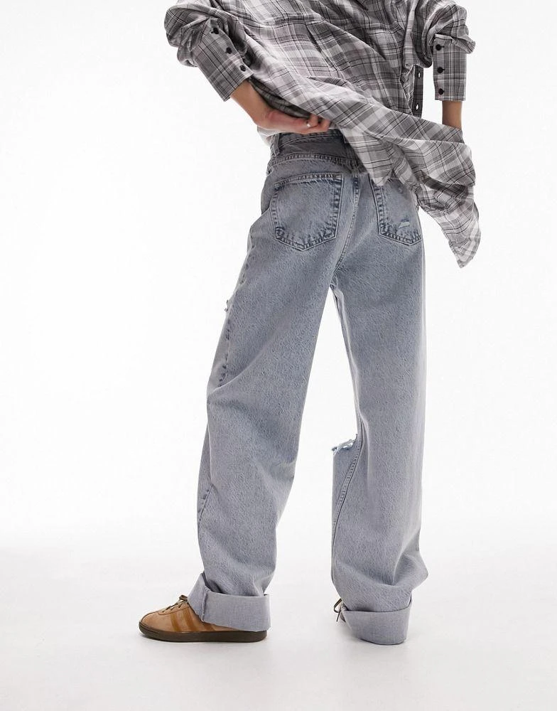Topshop Topshop Oversized Mom jean with rips in bleach 2