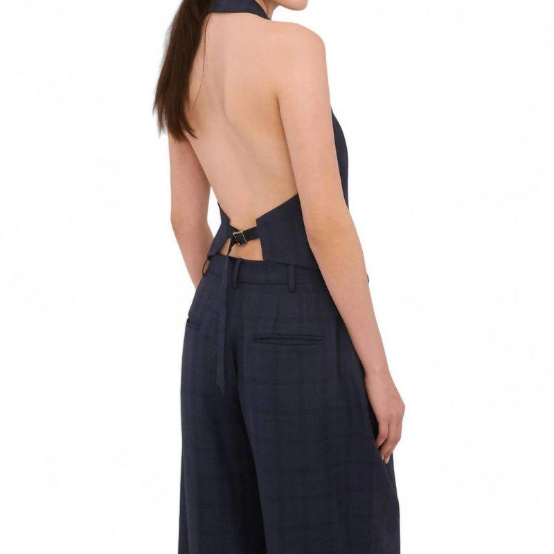 MARISSA WEBB Ava Open Back Tuxedo Vest In Oliver Plaid 2