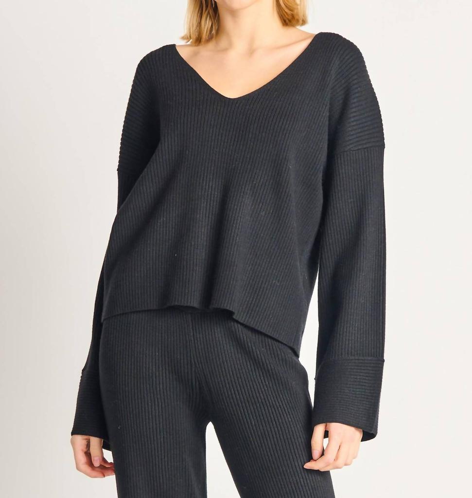 Dex Dex - WIDE SLEEVE RIBBED SWEATER