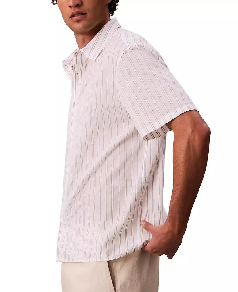 Calvin Klein Men's Cotton Striped Textured Short-Sleeve Shirt 4