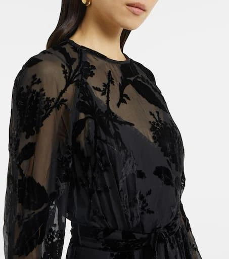 Zimmermann Burnout Sheath floral velvet maxi dress 4