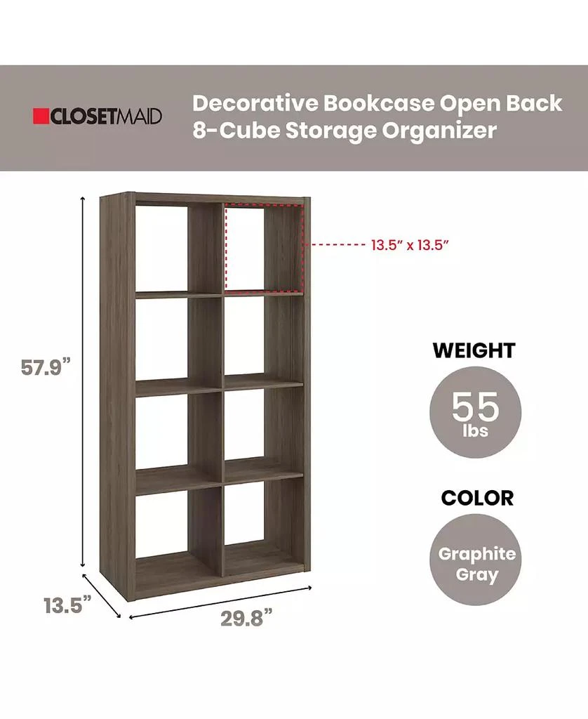 ClosetMaid Decorative Bookcase Open Back 8-Cube Storage Organizer 4