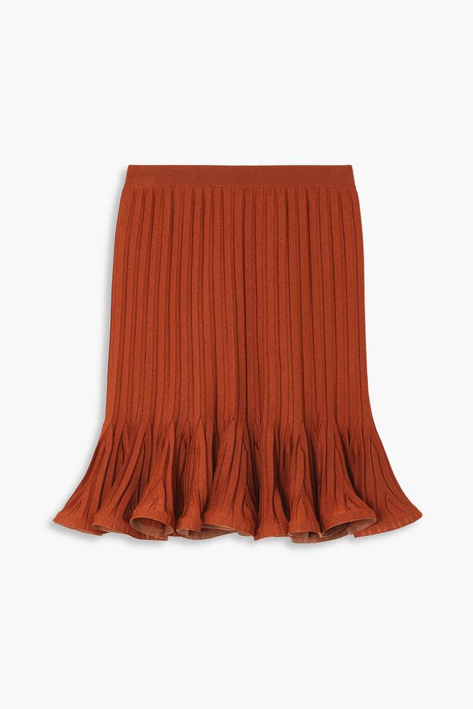 Givenchy Ruffled ribbed-knit mini skirt
