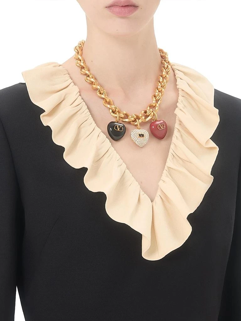 Valentino Coeur Royal Necklace in Metal, Enamel and Swarovski Crystals 2