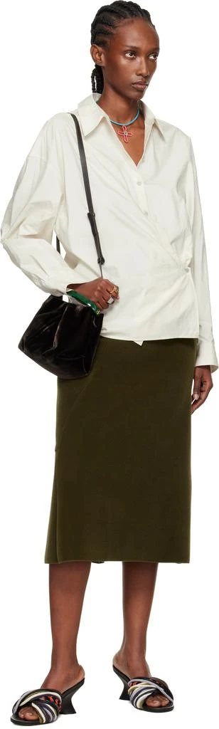 Dries Van Noten Brown Velvet Top Handle Bag 4