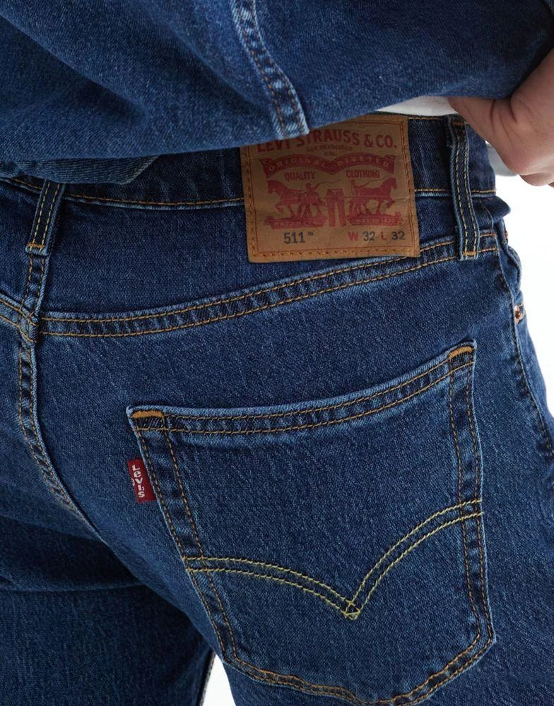 Levi's Levi's 511 slim fit performance cool denim jeans in mid blue 3