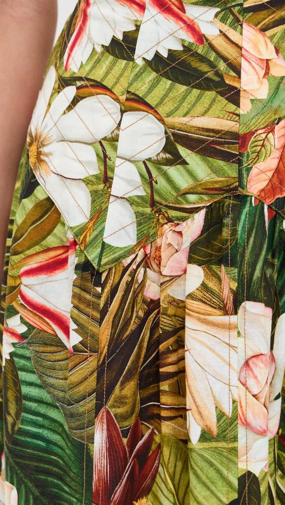 Farm Rio Botanical Forest Asymmetric Yoke Midi Skirt 5