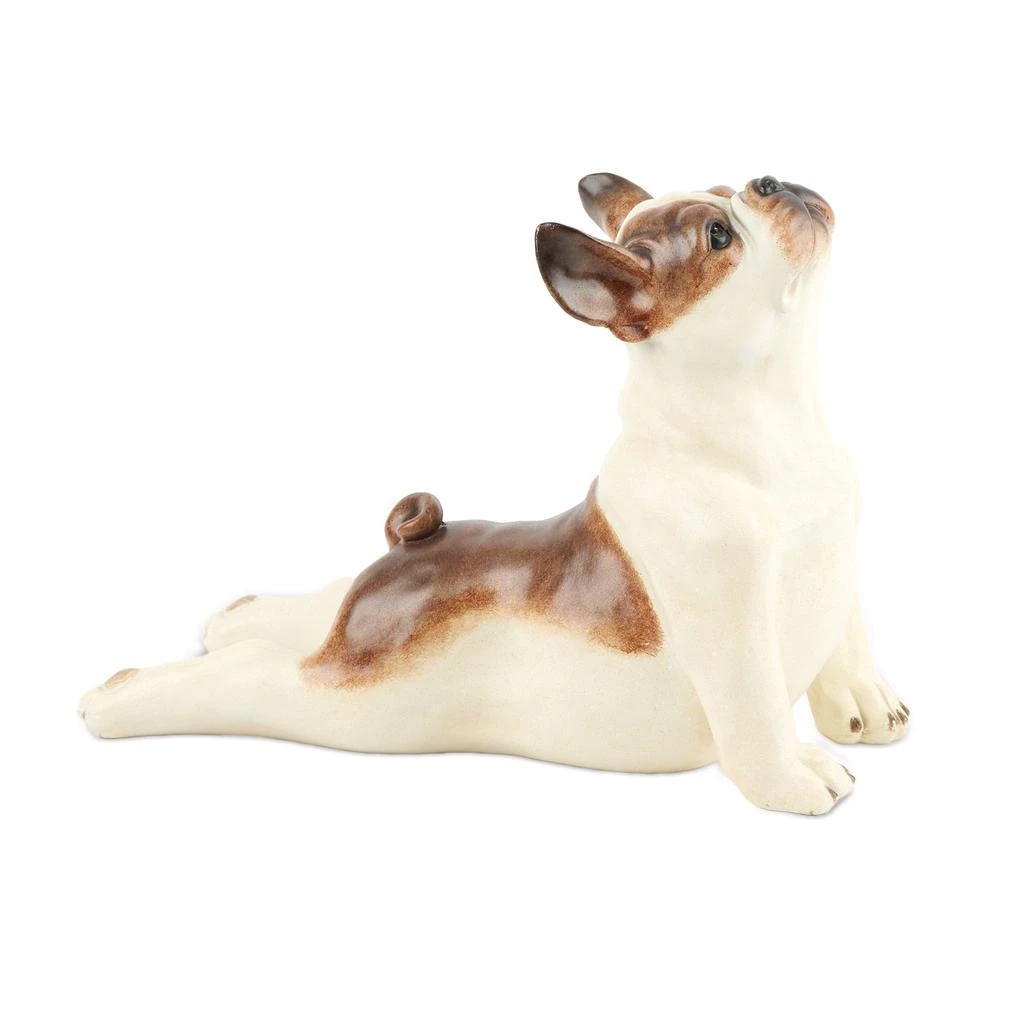 Melrose International Yoga Dog Statue (Set of 2) - White, Brown