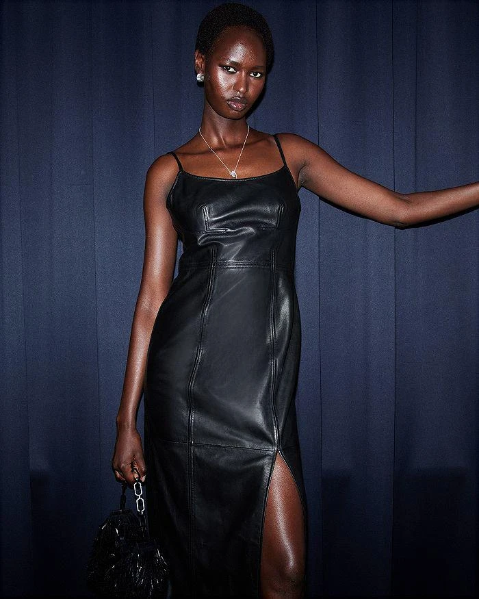 ALL SAINTS Norlene Leather Midi Dress 2