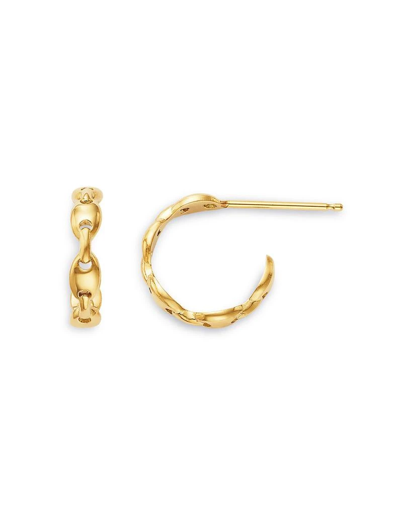 Zoe Chicco 14K Yellow Gold Heavy Metal Mariner Link Small Huggie Hoop Earrings 3