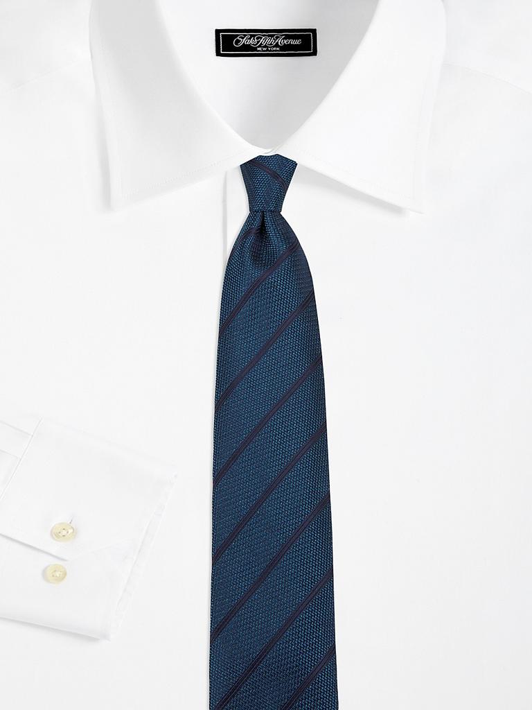 Canali Textured Striped Silk Tie