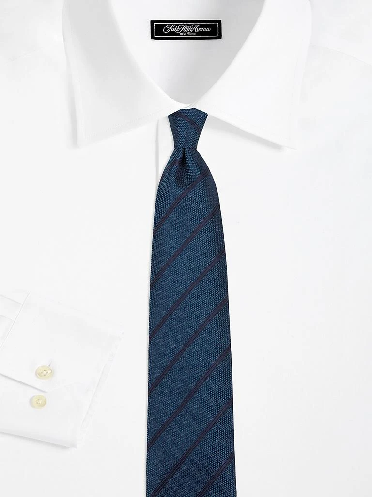 Canali Textured Striped Silk Tie 2