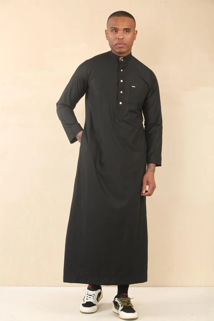 Arabic Thobes Men
s Black Thobe Arab Saudi Emirati Islamic Clothing Jubba Robe 2