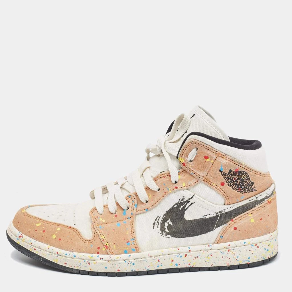 Jordan Air Jordans Multicolor Suede and Canvas Jordan 1 Mid SE Brushstroke Sneakers Size 42 1