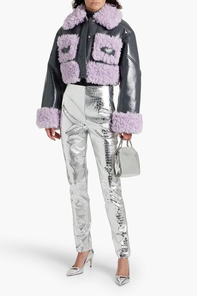 STAND STUDIO Fleur cropped faux shearling jacket