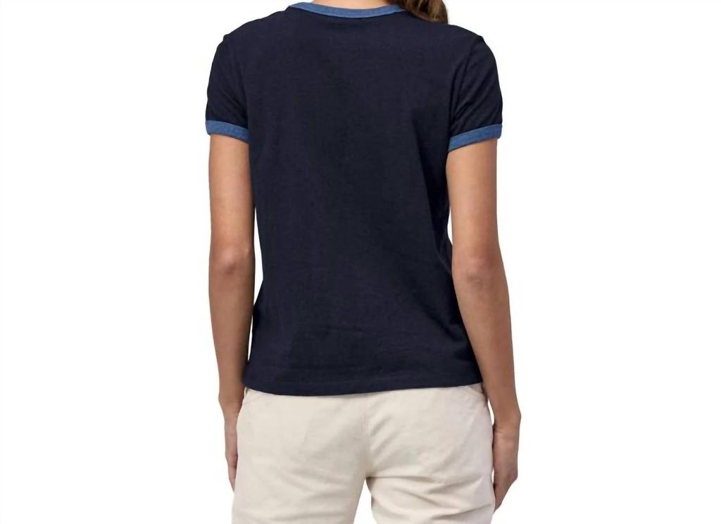 Patagonia Cta Ringer Responsibili-Tee In Log Off: New Navy