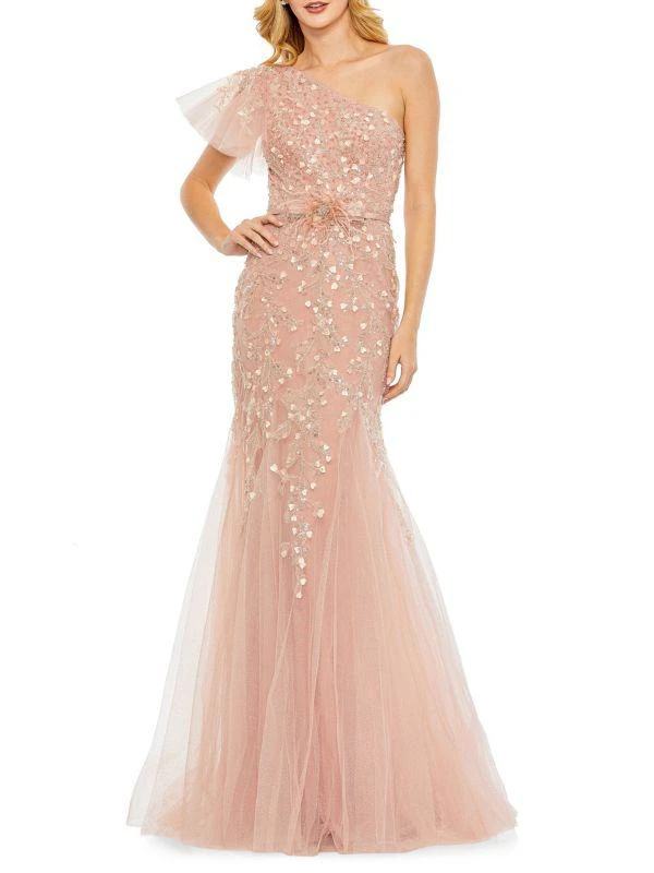 Mac Duggal Embellished One Shoulder Mermaid Gown 1
