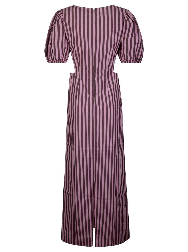 Ganni Ganni Striped Scoop Neck Midi Dress 2