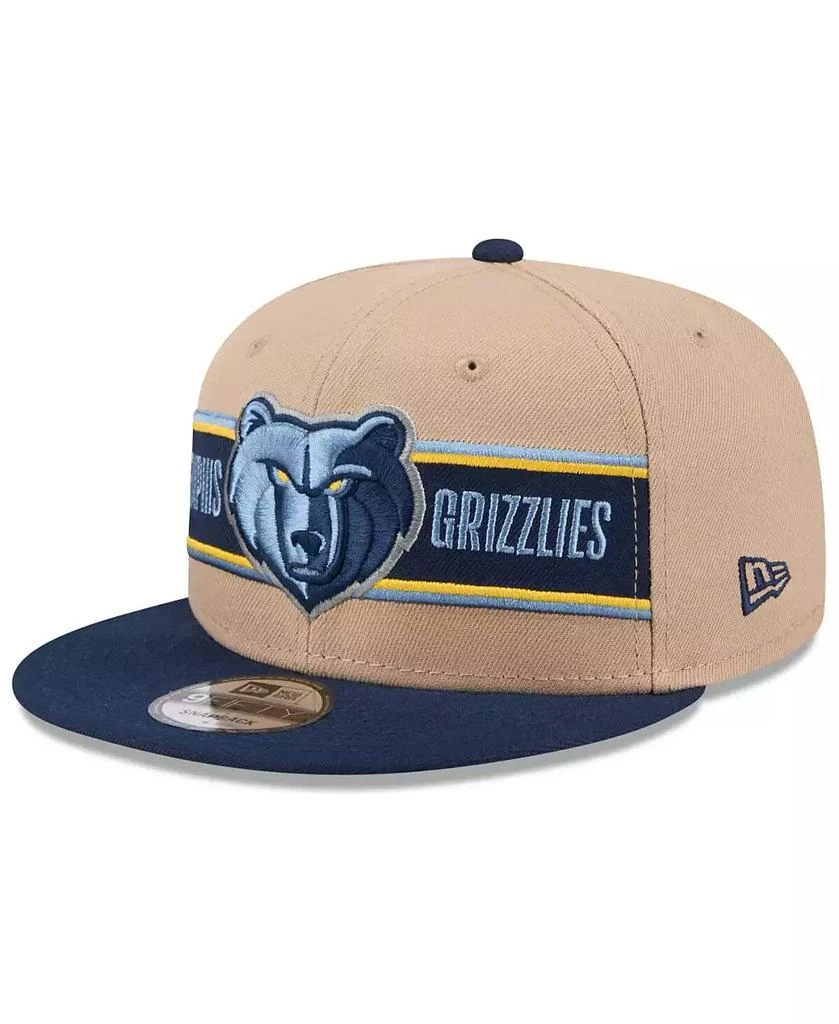 New Era Men's Tan/Navy Memphis Grizzlies 2024 NBA Draft 9FIFTY Snapback Hat 1