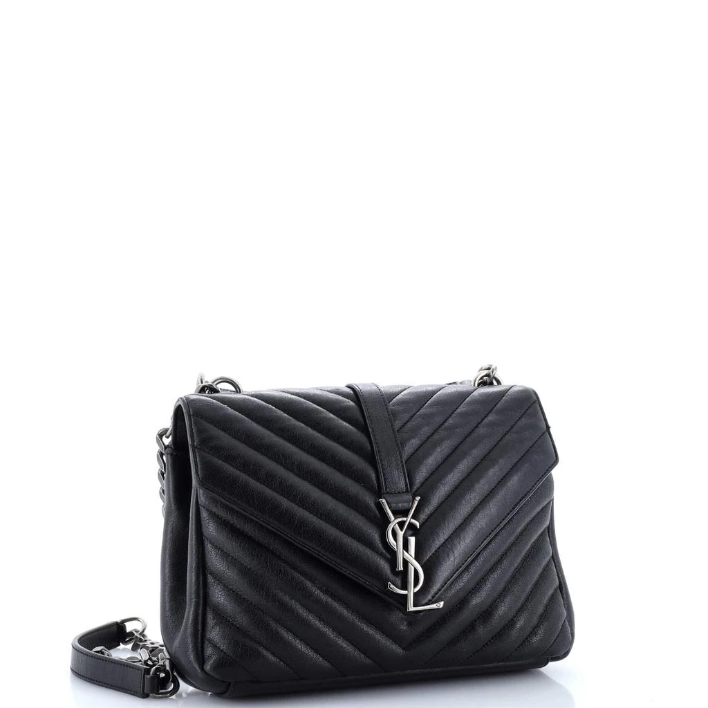 Yves Saint Laurent Classic Monogram College Bag Matelasse Chevron Leather Medium 2