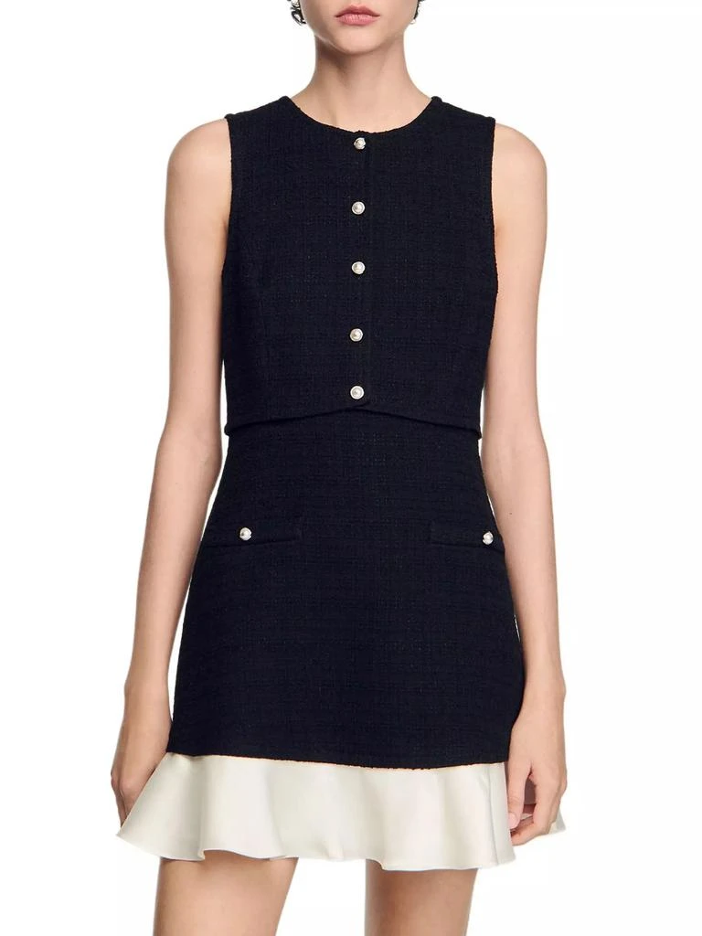 Sandro Two-Tone Tweed Mini Dress 2